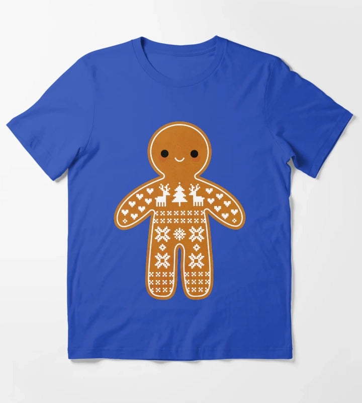 Sweater Pattern Gingerbread Cookie T-Shirt Blue