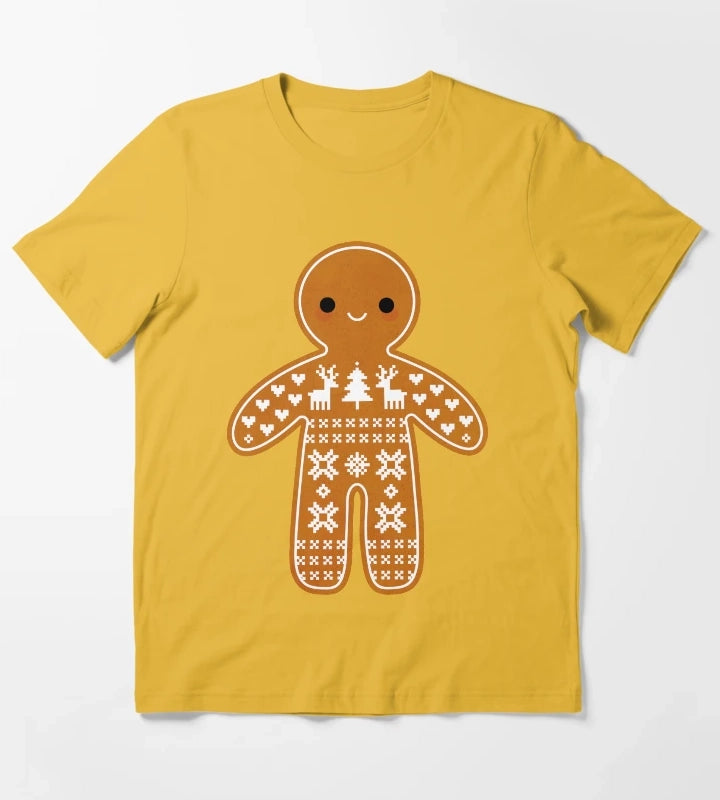 Sweater Pattern Gingerbread Cookie T-Shirt Yellow