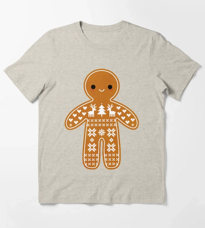 Sweater Pattern Gingerbread Cookie T-Shirt Cream