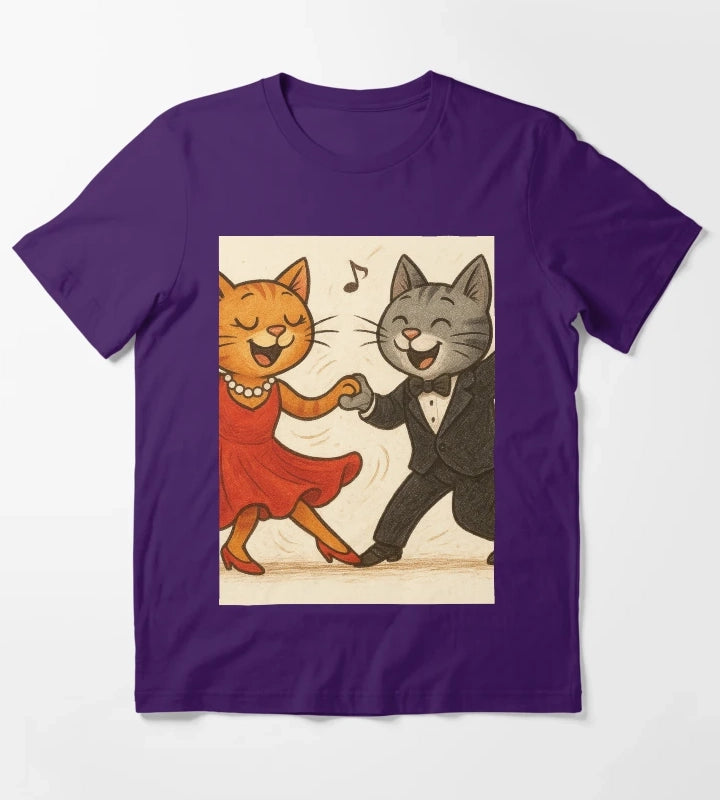 Swing dancing with cats T-Shirt Purple
