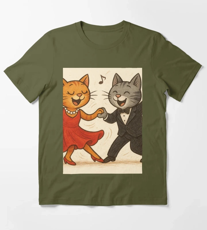 Swing dancing with cats T-Shirt Olive Green