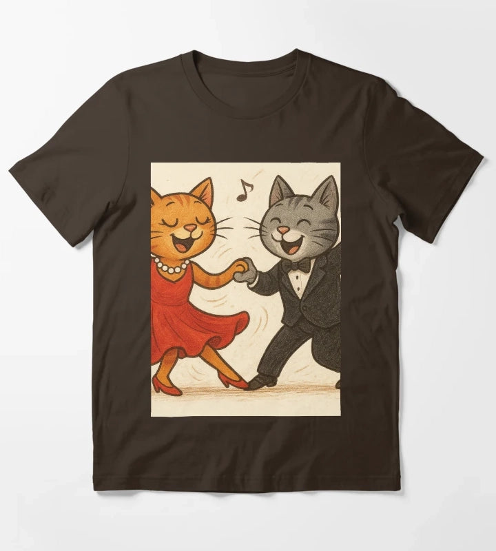 Swing dancing with cats T-Shirt Brown
