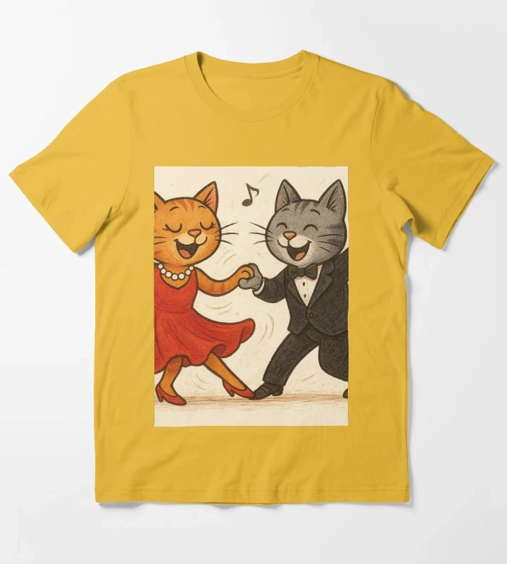 Swing dancing with cats T-Shirt Yellow