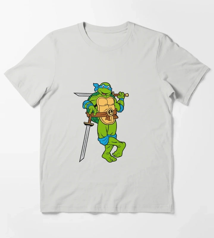 TMNT Leonardo Classic Retro TShirt Sweatshirt Hoodie T-Shirt Light Grey