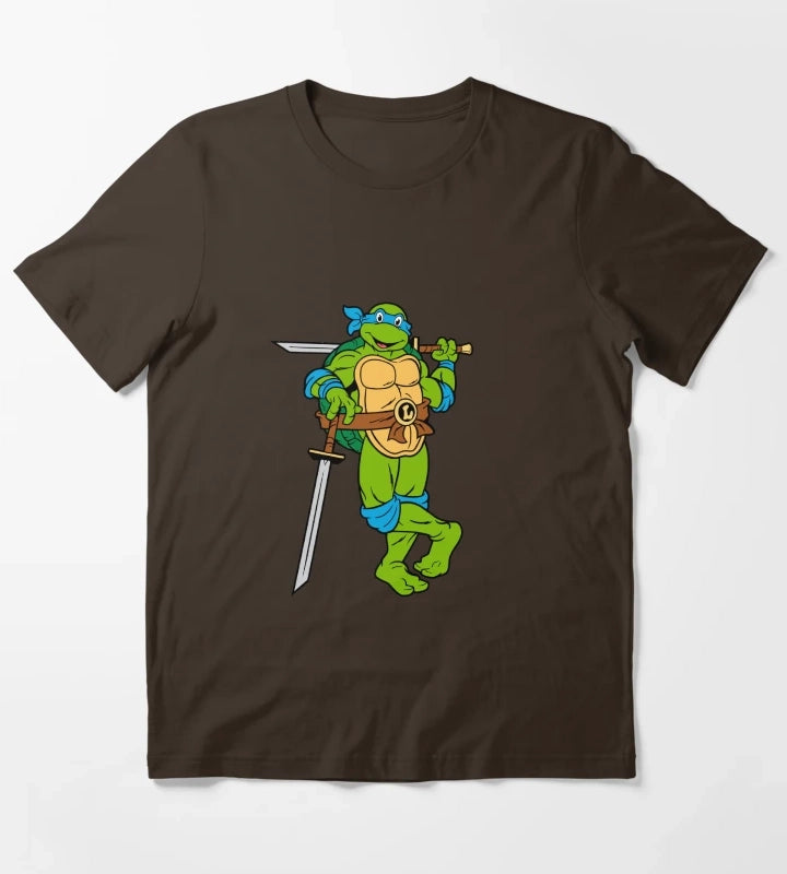 TMNT Leonardo Classic Retro TShirt Sweatshirt Hoodie T-Shirt Brown