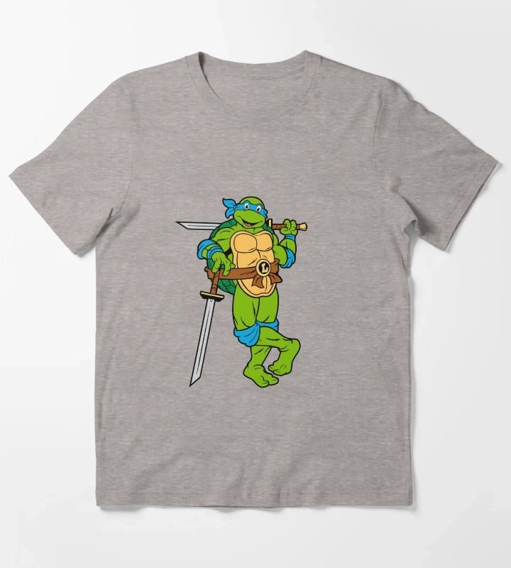 TMNT Leonardo Classic Retro TShirt Sweatshirt Hoodie T-Shirt Heather Grey