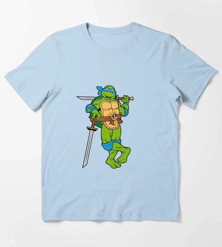 TMNT Leonardo Classic Retro TShirt Sweatshirt Hoodie T-Shirt Sky Blue