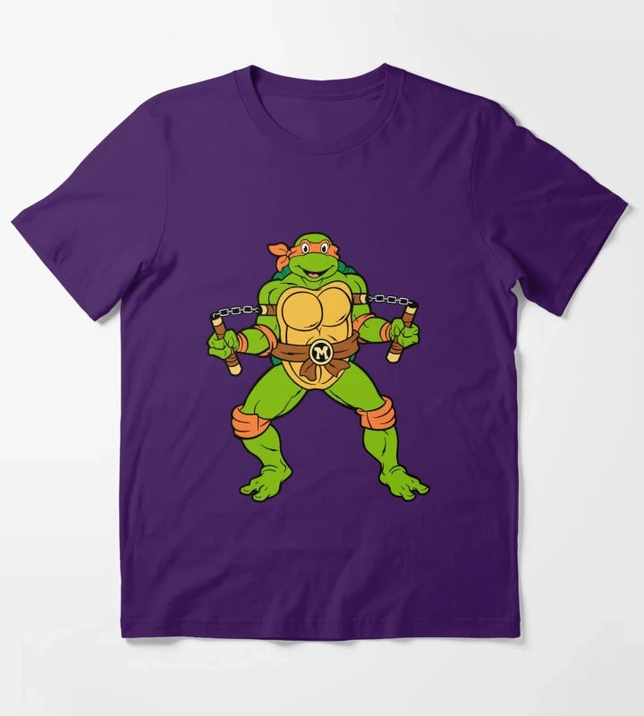 TMNT Michelangelo Classic Retro TShirt Sweatshirt Hoodie T-Shirt Purple