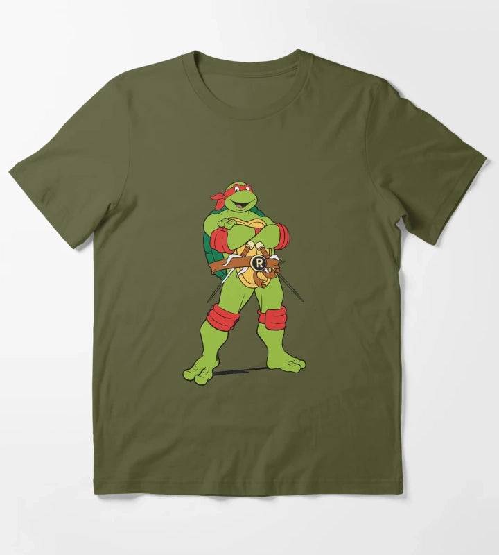 TMNT Raphael Classic Retro TShirt Sweatshirt Hoodie T-Shirt Olive Green
