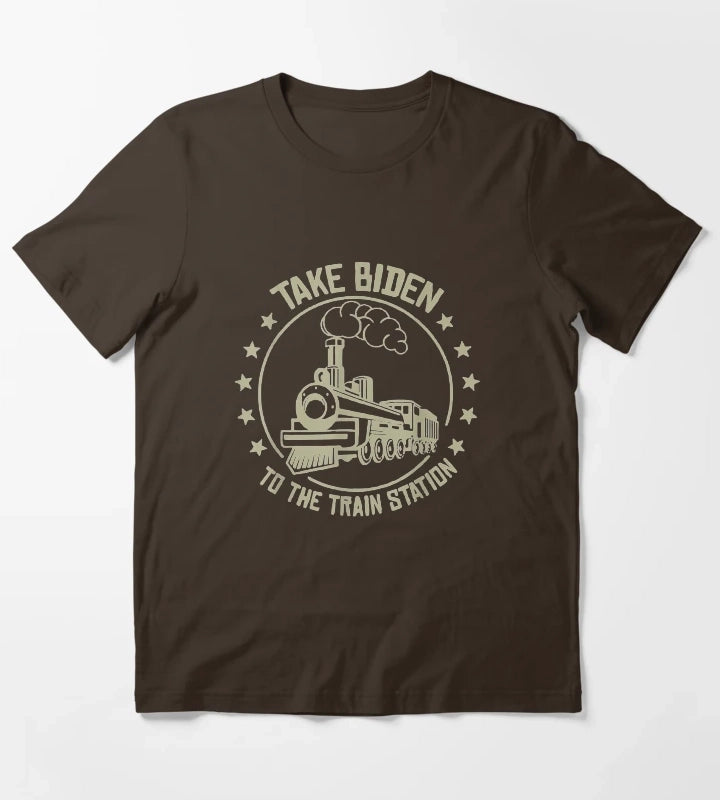 Take Biden To The Train Station Funny Yellowstone T-Shirt Brown