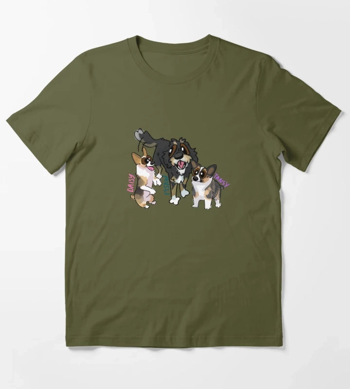 Tansy Daisy and Musli T-Shirt Olive Green
