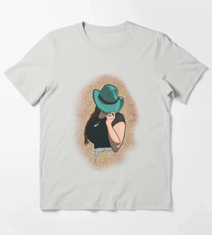 Teal Cowgirl T-Shirt Light Grey