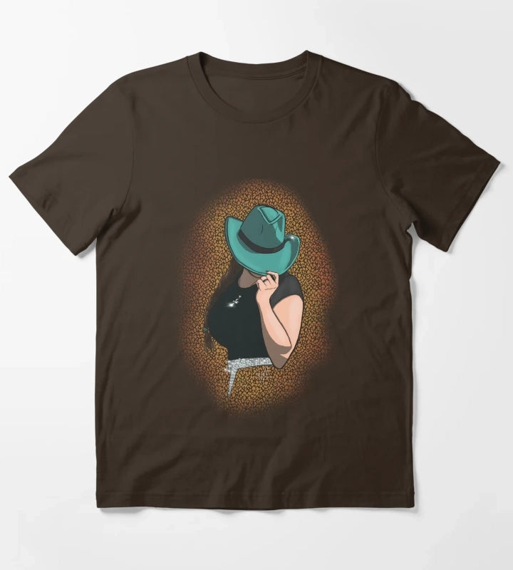 Teal Cowgirl T-Shirt Brown
