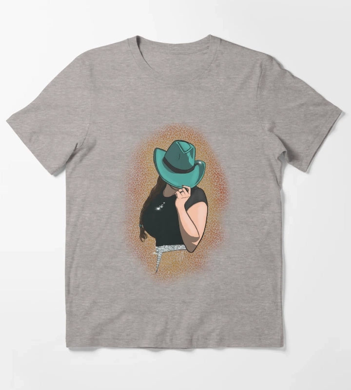 Teal Cowgirl T-Shirt Heather Grey