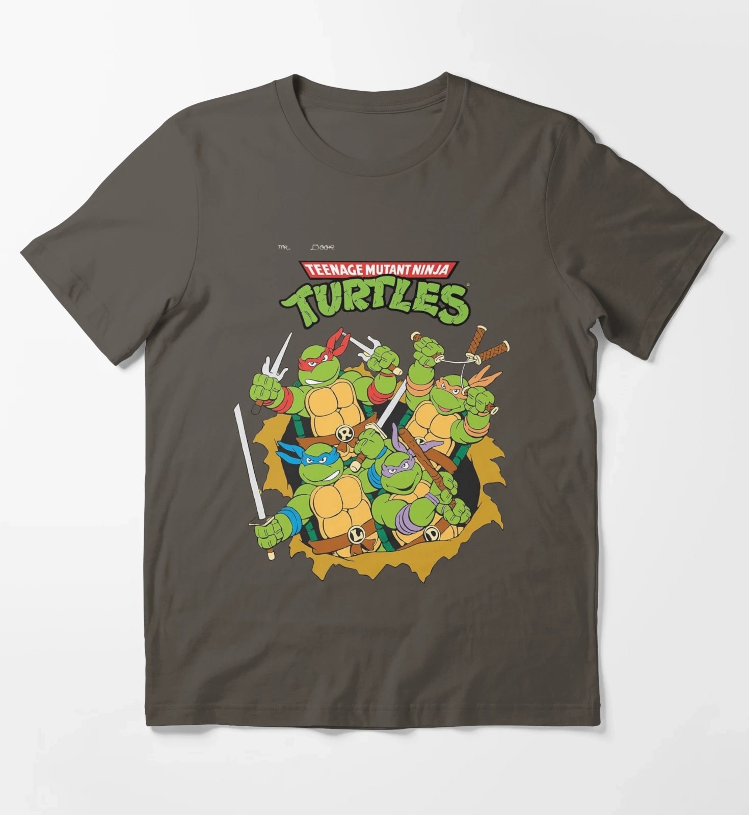 Teenage Mutant Ninja Classic Retro Logo TShirt Hoodies Sweatshirt T-Shirt Dark Grey