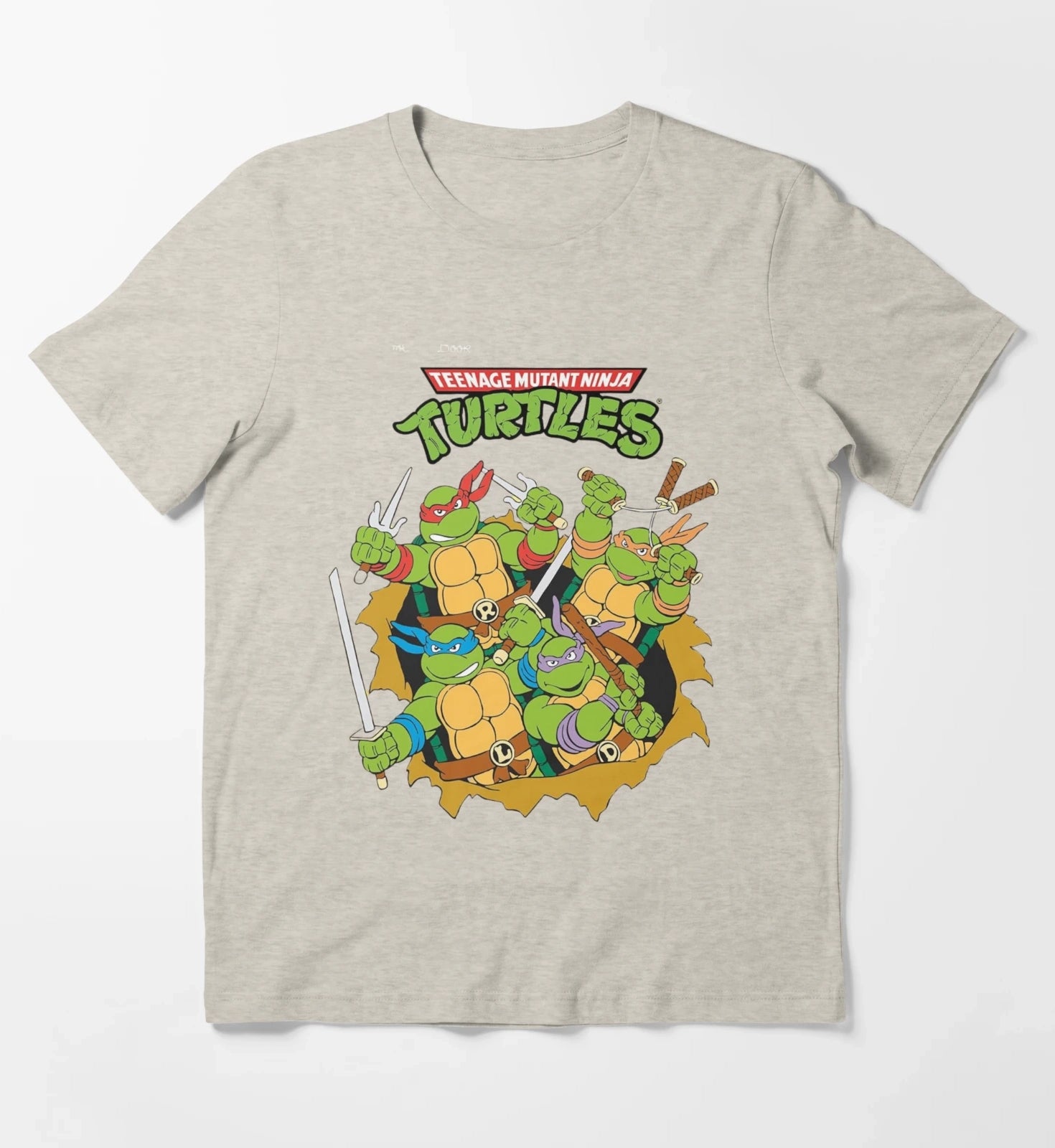 Teenage Mutant Ninja Classic Retro Logo TShirt Hoodies Sweatshirt T-Shirt Cream