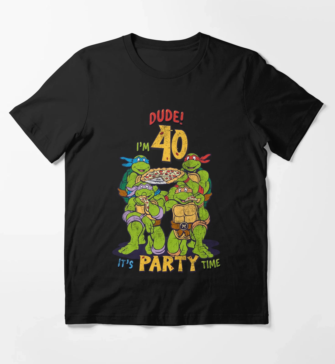 Teenage Mutant Ninja Turtles 40th Birthday Pizza Party T-Shirt