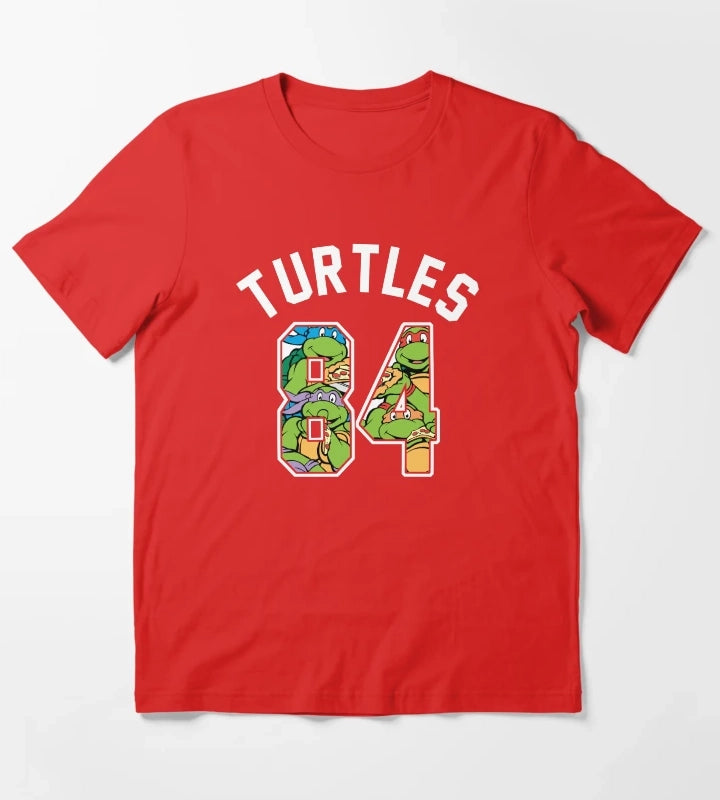 Teenage Mutant Ninja Turtles 84 Group Collage T-Shirt Red