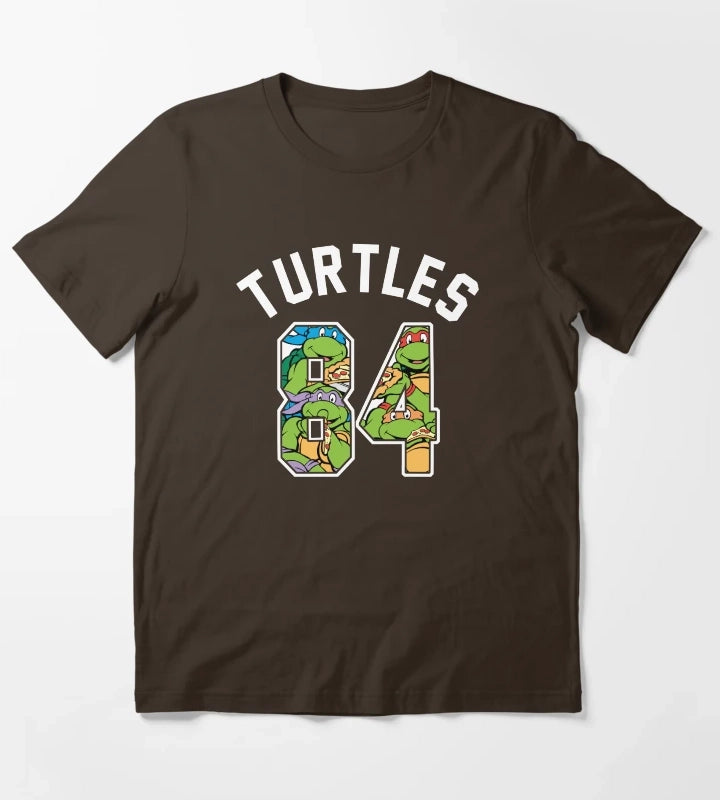 Teenage Mutant Ninja Turtles 84 Group Collage T-Shirt Brown