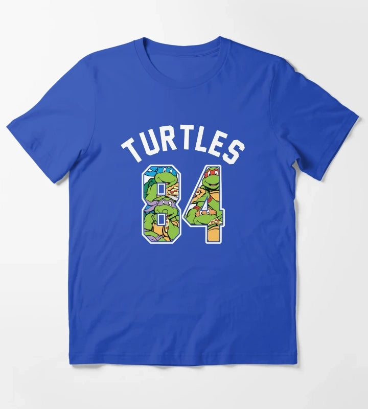 Teenage Mutant Ninja Turtles 84 Group Collage T-Shirt Blue