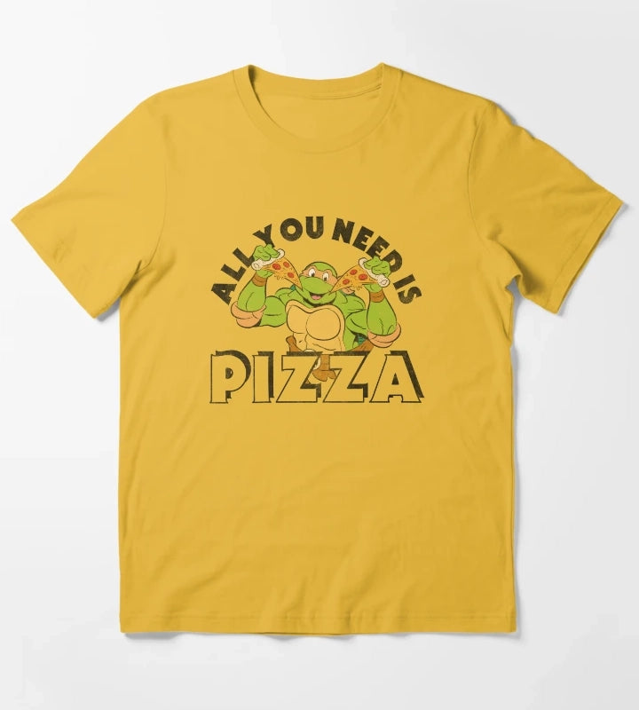 Teenage Mutant Ninja Turtles All You Need Is Pizza T-Shirt Yellow