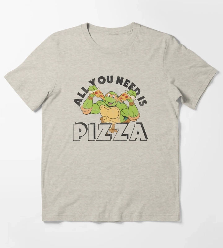 Teenage Mutant Ninja Turtles All You Need Is Pizza T-Shirt Cream