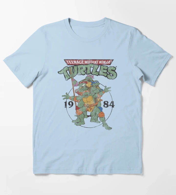 Teenage Mutant Ninja Turtles Classic Circle 1984 T-Shirt Sky Blue