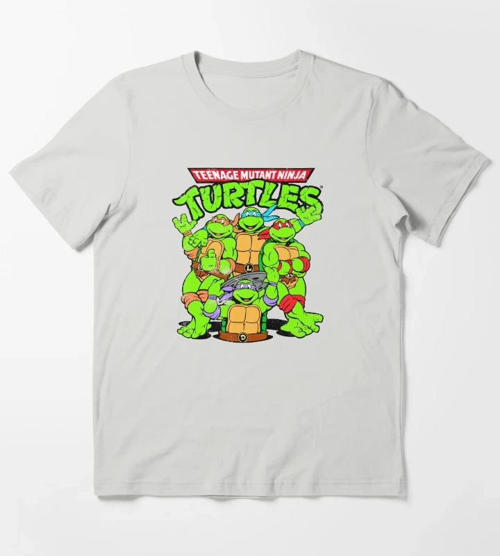 Teenage Mutant Ninja Turtles Classic Group Shot T-Shirt Light Grey