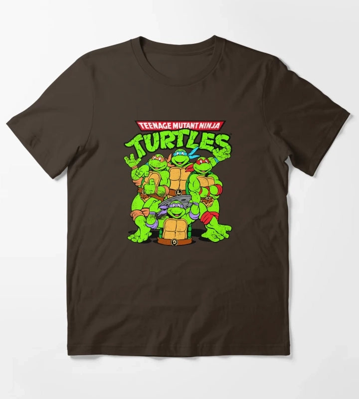Teenage Mutant Ninja Turtles Classic Group Shot T-Shirt Brown