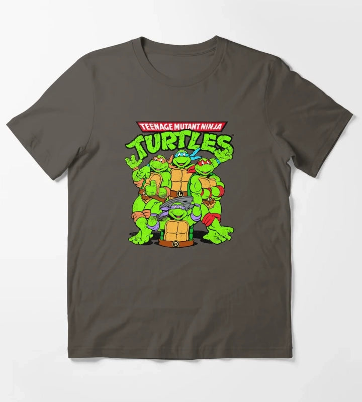 Teenage Mutant Ninja Turtles Classic Group Shot T-Shirt Dark Grey