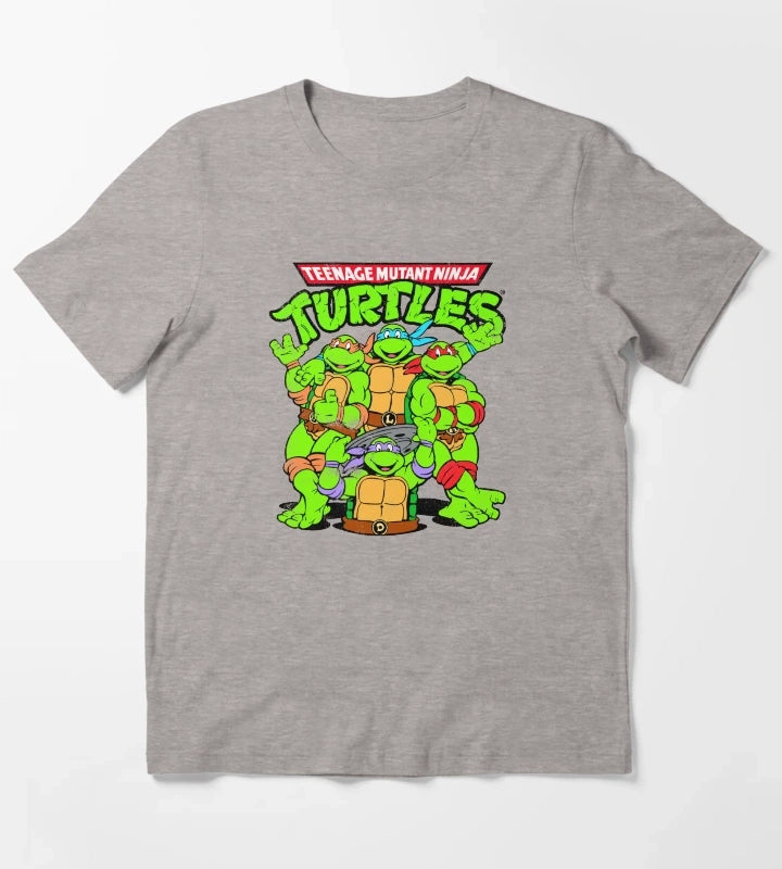 Teenage Mutant Ninja Turtles Classic Group Shot T-Shirt Heather Grey