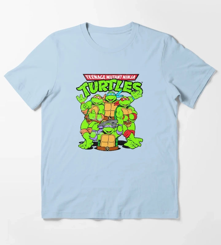 Teenage Mutant Ninja Turtles Classic Group Shot T-Shirt Sky Blue