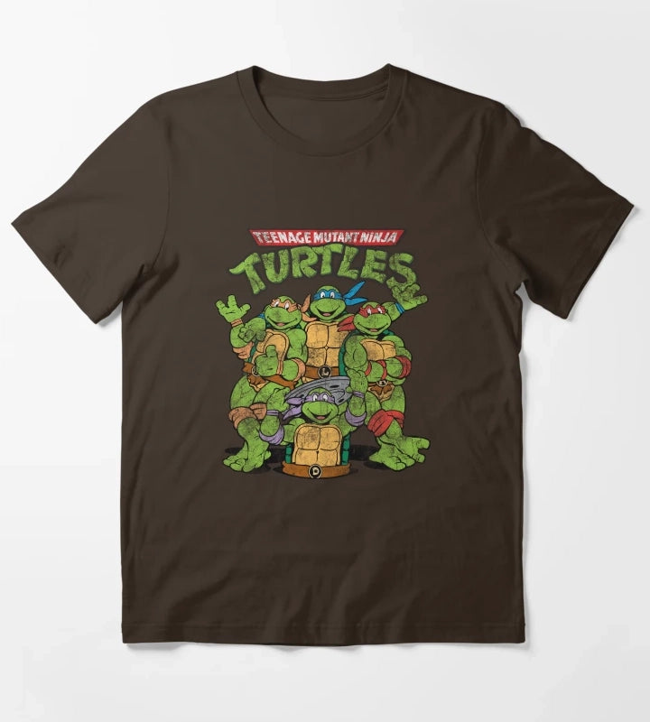 Teenage Mutant Ninja Turtles Classic Retro Logo T-Shirt Brown