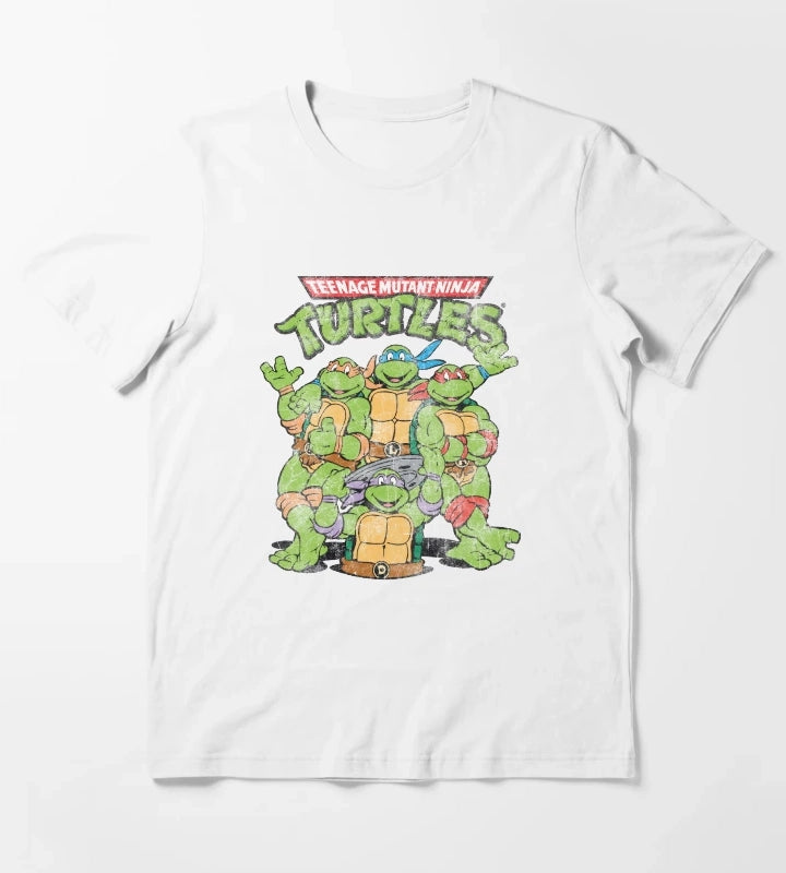 Teenage Mutant Ninja Turtles Classic Retro Logo T-Shirt White