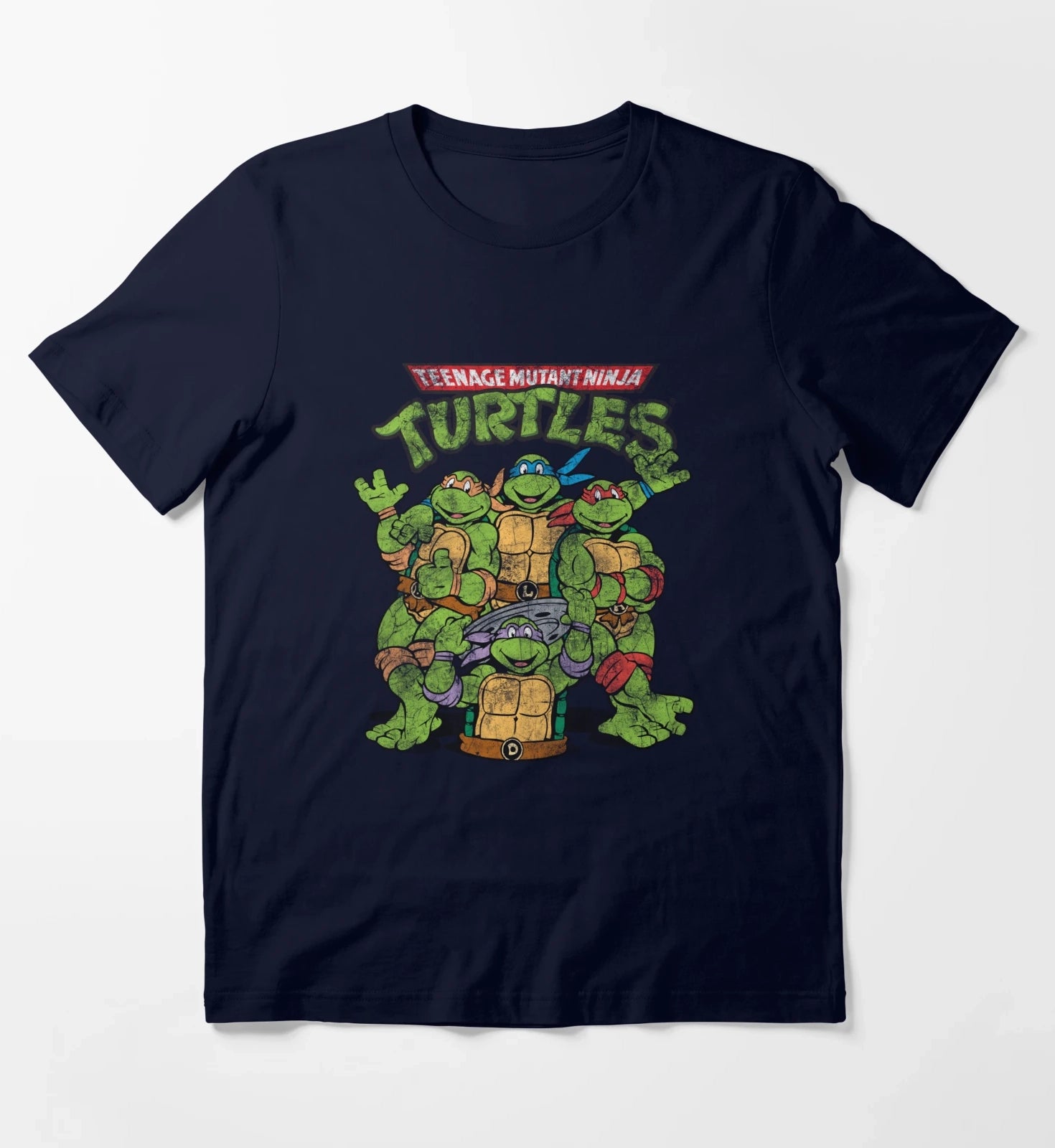 Teenage Mutant Ninja Turtles Classic Retro Logo T-Shirt Navy