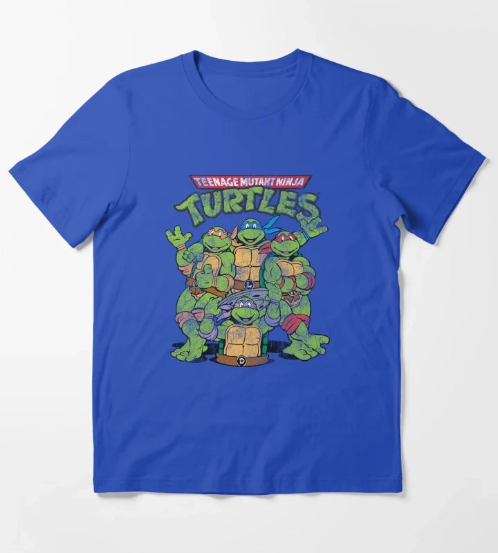 Teenage Mutant Ninja Turtles Classic Retro Logo T-Shirt Blue