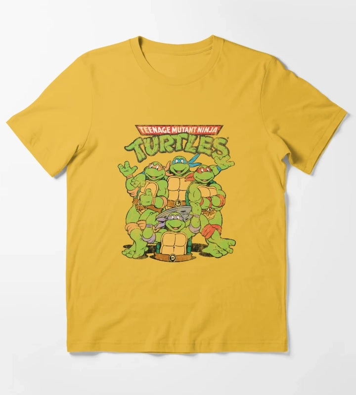 Teenage Mutant Ninja Turtles Classic Retro Logo T-Shirt Yellow