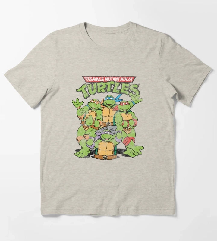 Teenage Mutant Ninja Turtles Classic Retro Logo T-Shirt Cream
