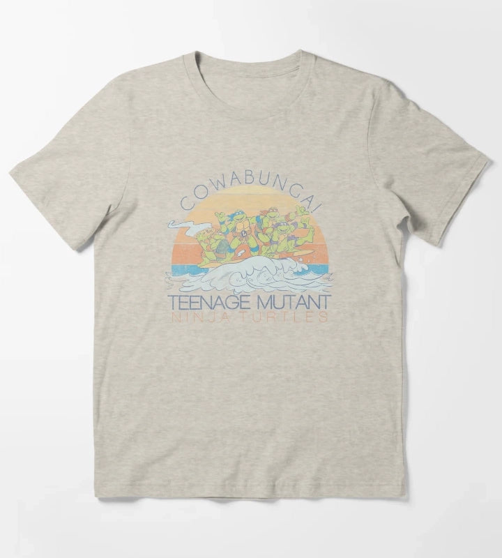 Teenage Mutant Ninja Turtles Cowabunga Surf Group T-Shirt Cream