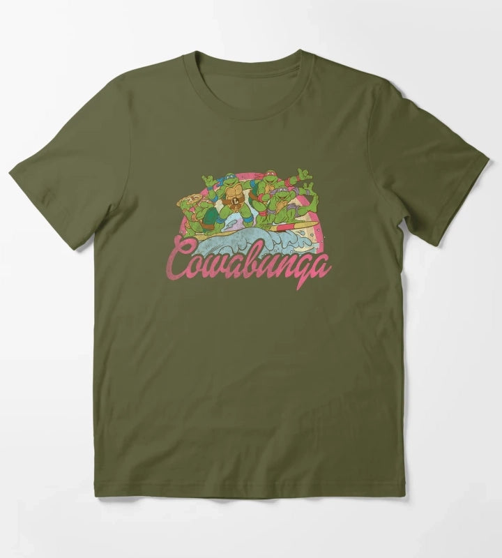 Teenage Mutant Ninja Turtles Cowabunga Surf T-Shirt Olive Green