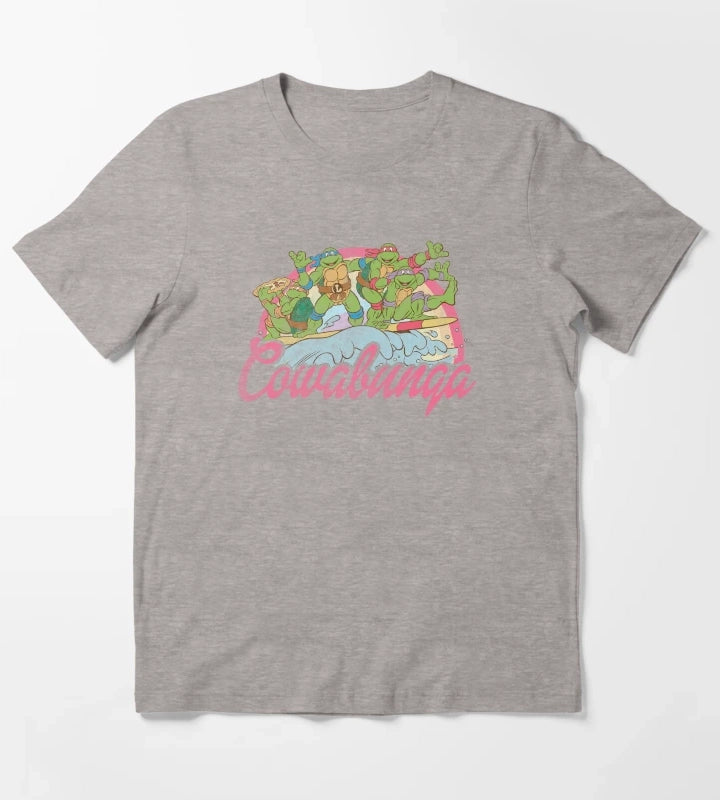 Teenage Mutant Ninja Turtles Cowabunga Surf T-Shirt Heather Grey