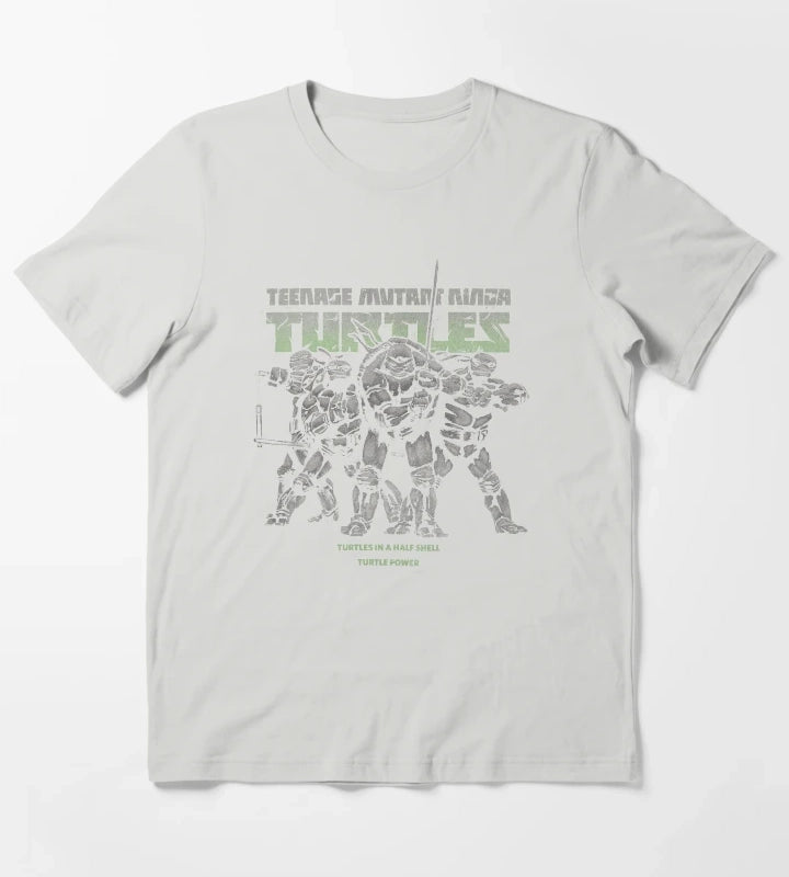 Teenage Mutant Ninja Turtles Dark Group Portrait T-Shirt Light Grey