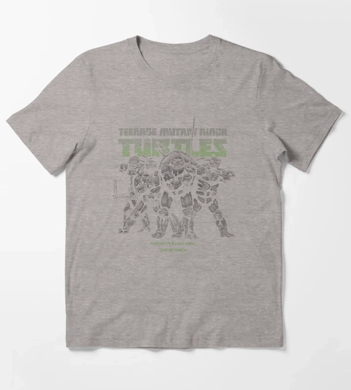 Teenage Mutant Ninja Turtles Dark Group Portrait T-Shirt Heather Grey