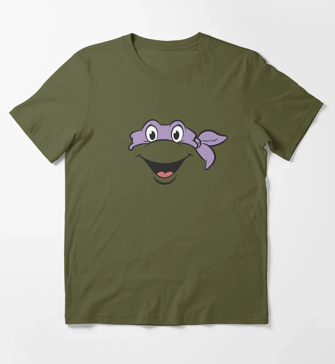 Teenage Mutant Ninja Turtles Donatello Big Face Costume T-Shirt Olive Green