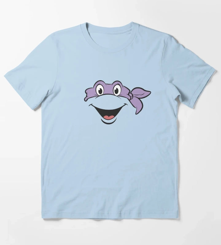 Teenage Mutant Ninja Turtles Donatello Big Face Costume T-Shirt Sky Blue