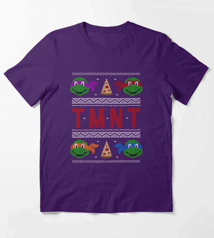 Teenage Mutant Ninja Turtles Group Ugly Christmas Sweater T-Shirt Purple