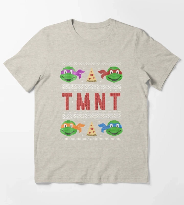Teenage Mutant Ninja Turtles Group Ugly Christmas Sweater T-Shirt Cream