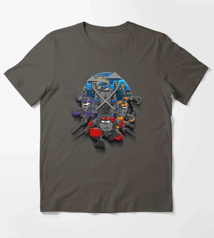 Teenage Mutant Ninja Turtles Heroes In A Shell Group T-Shirt Dark Grey