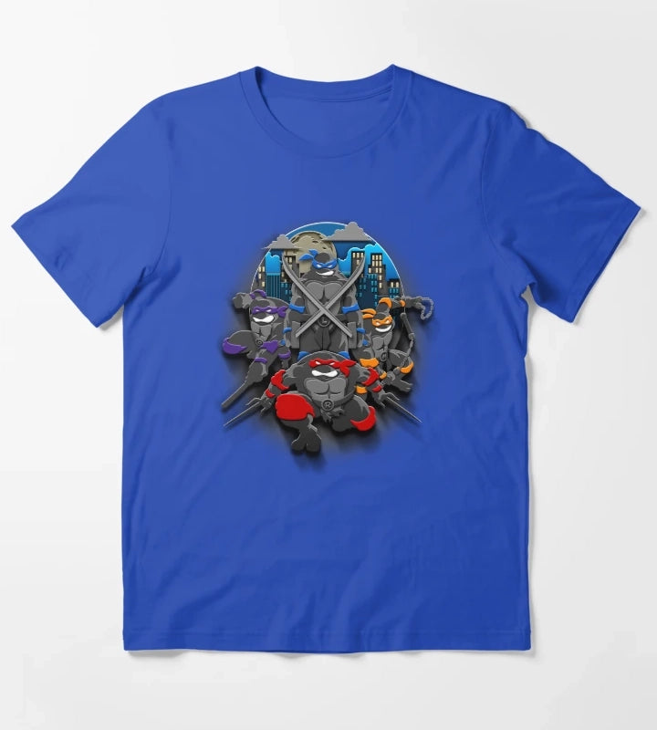 Teenage Mutant Ninja Turtles Heroes In A Shell Group T-Shirt Blue