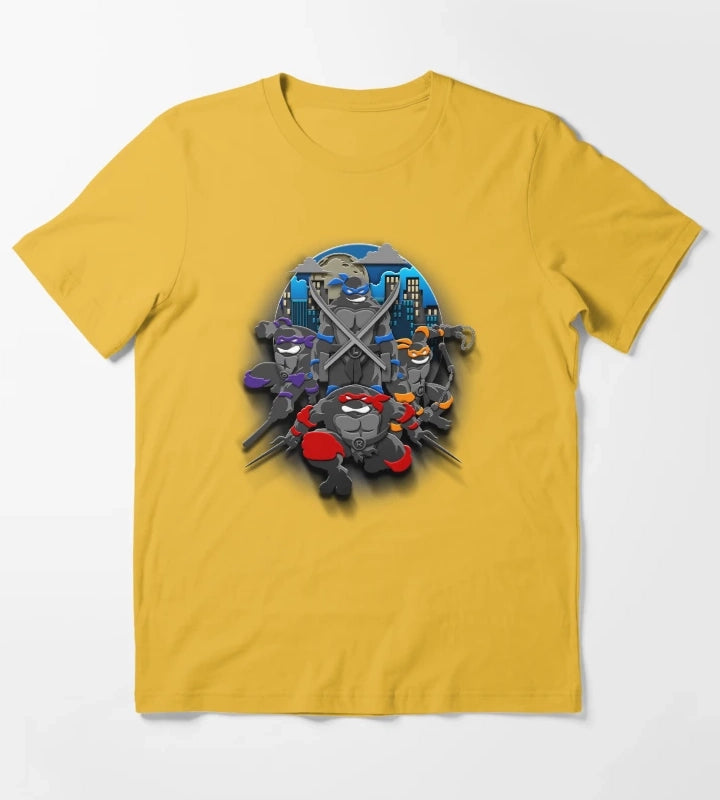 Teenage Mutant Ninja Turtles Heroes In A Shell Group T-Shirt Yellow